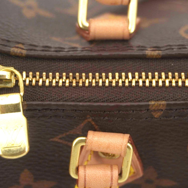 LOUIS VUITTON Nano Speedy Bandouliere Monogram Canvas Crossbody Bag Brown