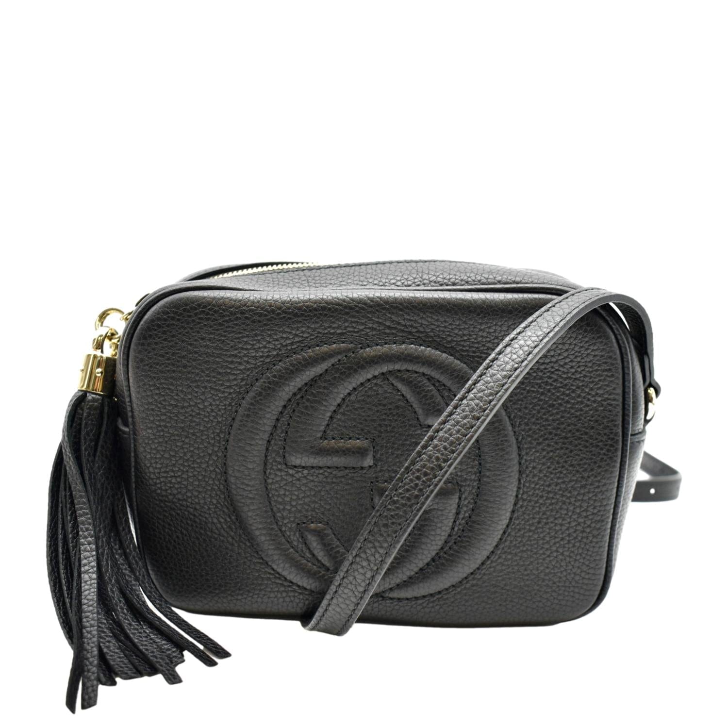 GUCCI  Soho Disco Leather Crossbody Bag Black 308364