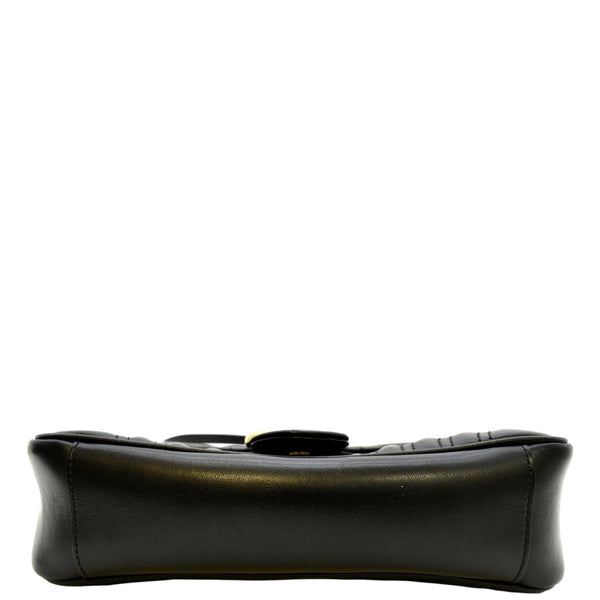 GUCCI GG Marmont Small Matelasse Leather Crossbody Bag Black 443497