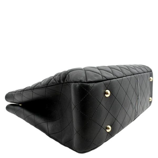 CHANEL Large Classic Shopping Quilted Leather Tote Bag Black