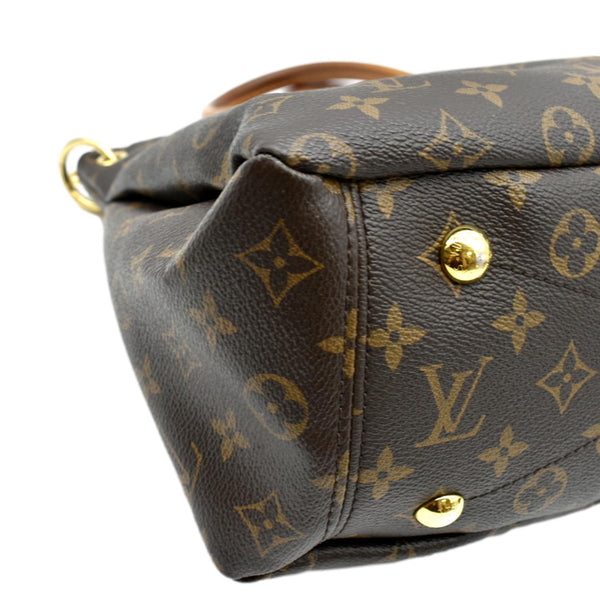 LOUIS VUITTON Pallas MM Monogram Canvas Shoulder Bag Brown