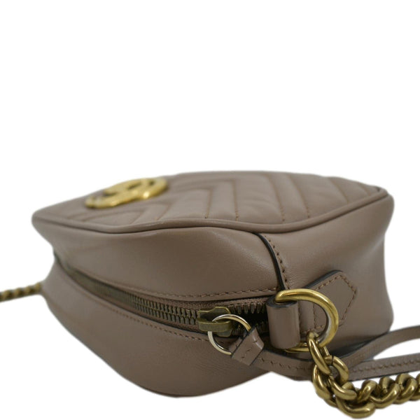 GUCCI GG Marmont Matelasse Leather Crossbody Bag Dusty Pink 447632