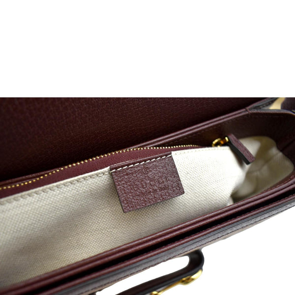 GUCCI Horsebit 1955 GG Supreme Canvas Shoulder Bag Burgundy 602204