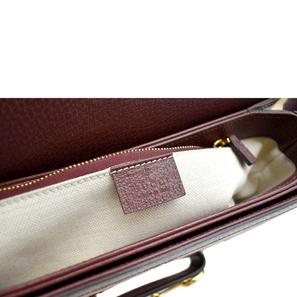 GUCCI Horsebit 1955 GG Supreme Canvas Shoulder Bag Burgundy 602204