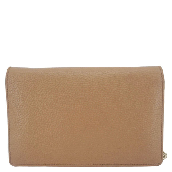 GUCCI Soho Leather Wallet On Chain Crossbody Bag Brown 598211