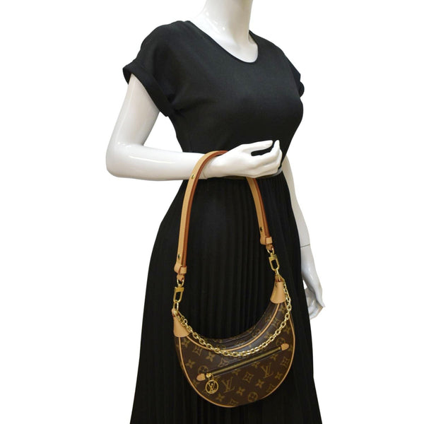 LOUIS VUITTON Loop Monogram Canvas Baguette Bag Brown