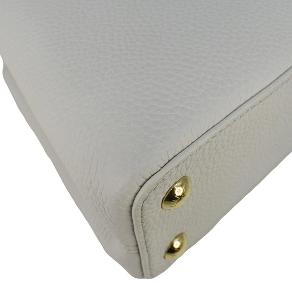 LOUIS VUITTON Capucines BB Taurillon Leather Shoulder Bag Silver