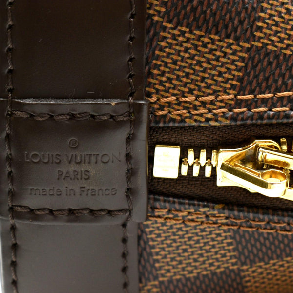 LOUIS VUITTON Alma BB Damier Ebene Satchel Crossbody Bag Brown