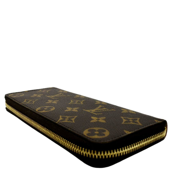 LOUIS VUITTON Clemence Monogram Canvas Zippy Wallet Brown