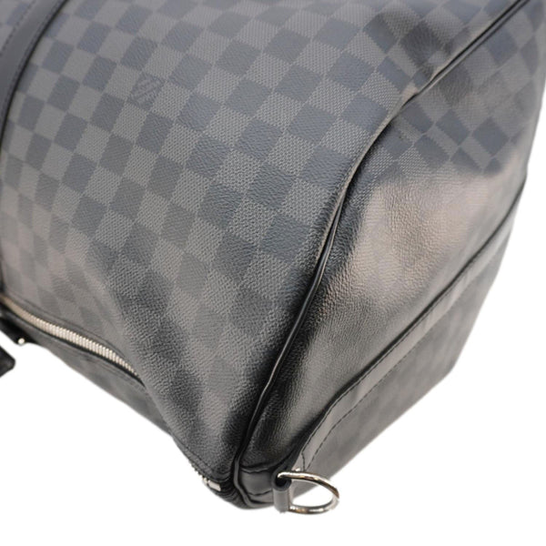 LOUIS VUITTON Keepall 55 Bandouliere Damier Graphite Travel Bag Black
