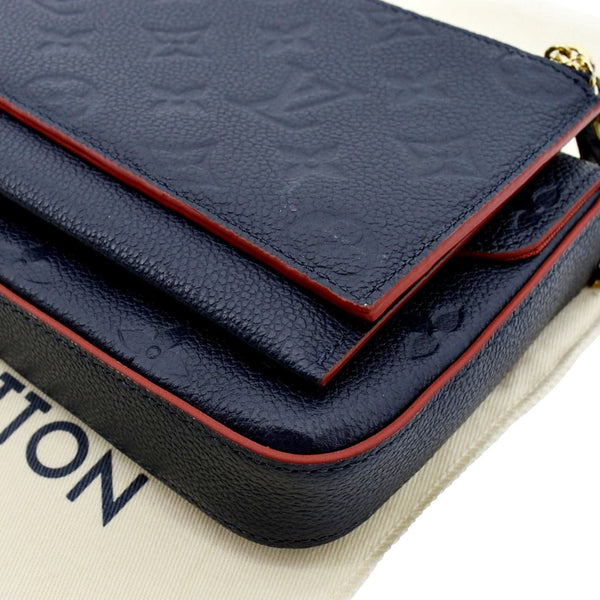LOUIS VUITTON Felicie Monogram Empreinte Pochette Crossbody Bag Blue