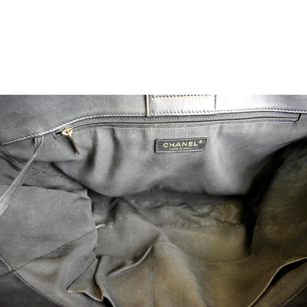 CHANEL Large Classic Shopping Quilted Leather Tote Bag Black