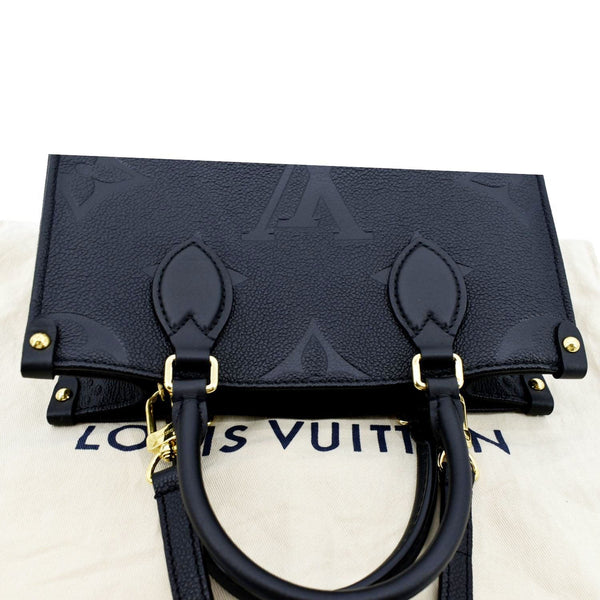 LOUIS VUITTON Onthego PM Monogram Empreinte Tote Shoulder Bag Black