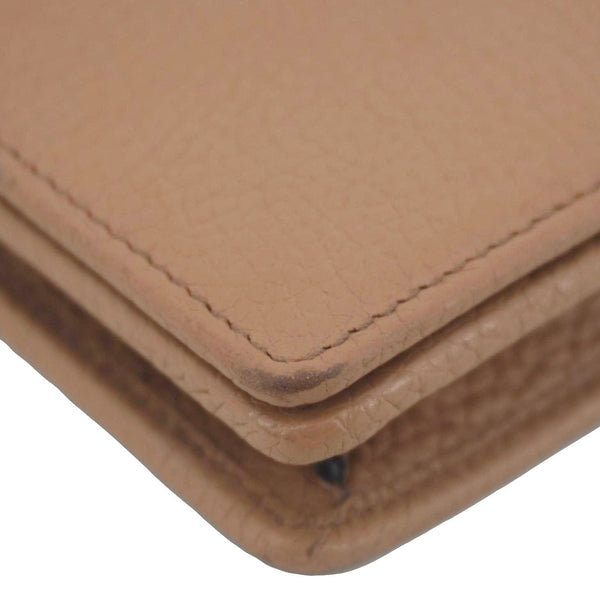 GUCCI Soho Leather Wallet On Chain Crossbody Bag Brown 598211