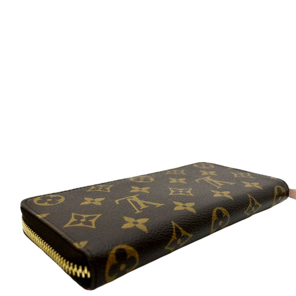 LOUIS VUITTON Clemence Monogram Canvas Zippy Wallet Brown