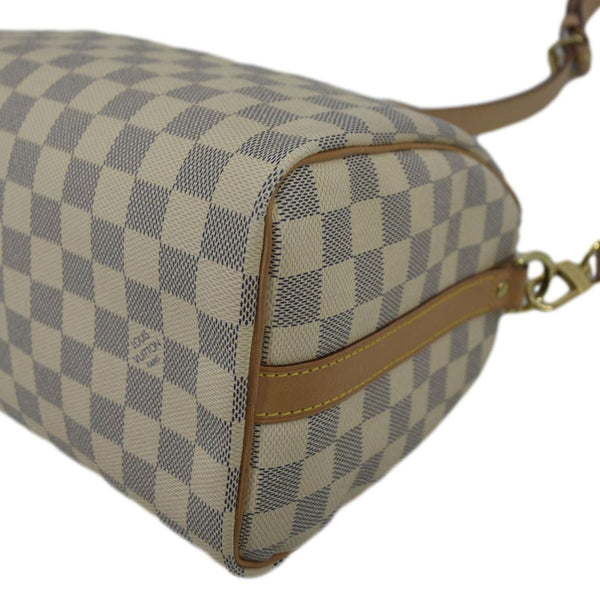 LOUIS VUITTON Speedy 25 Bandouliere Damier Azur Satchel Bag White