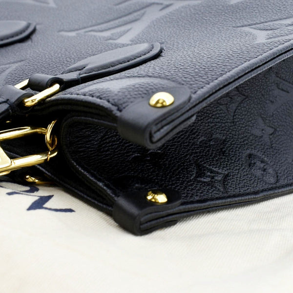 LOUIS VUITTON Onthego PM Monogram Empreinte Tote Shoulder Bag Black