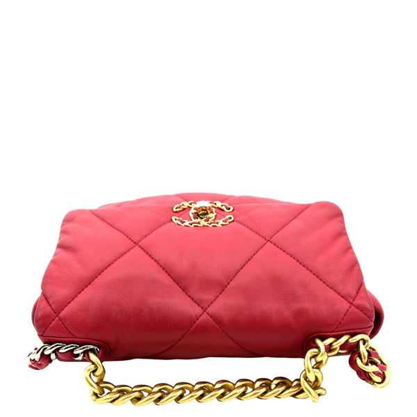 CHANEL 19 Medium Quilted Lambskin Leather Flap Shoulder Bag Red