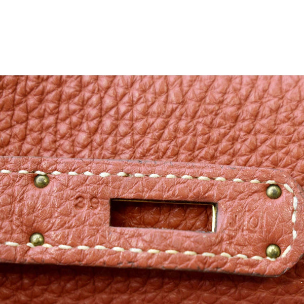 HERMES Togo So Kelly Leather Shoulder Bag Orange