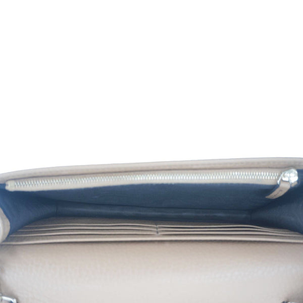 GUCCI Soho Leather Wallet On Chain Crossbody Bag Brown 598211