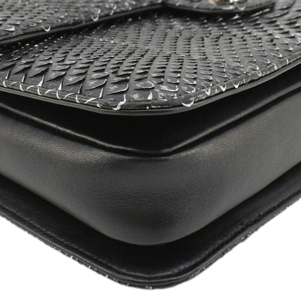 CHANEL Perfect Edge Large Flap Snakeskin Shoulder Bag Black