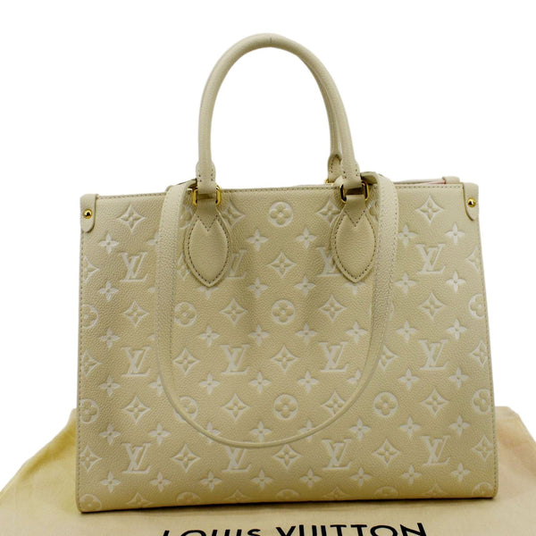 LOUIS VUITTON Onthego Spring City MM Monogram Empreinte Leather Shoulder Bag Cream