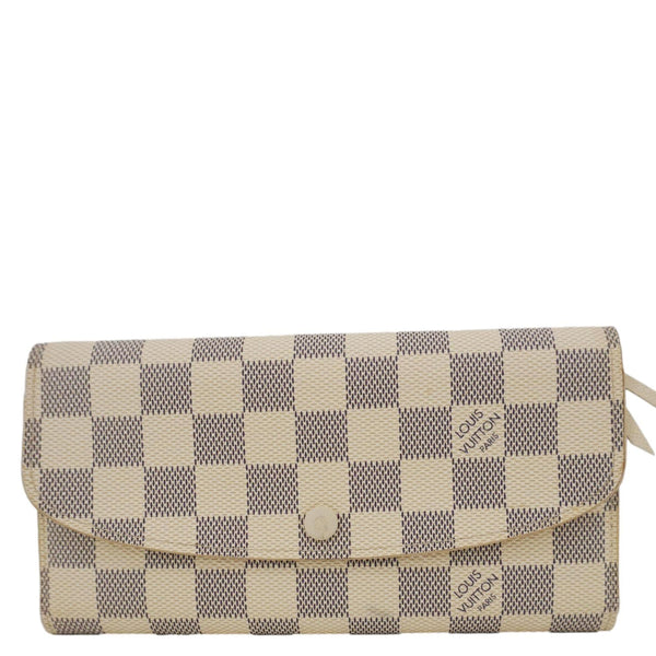 LOUIS VUITTON Emilie Damier Azur Wallet White