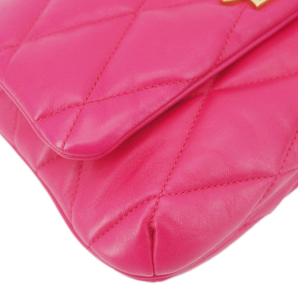 YVES SAINT LAURENT LE 57 Quilted Leather Hobo Bag Pink