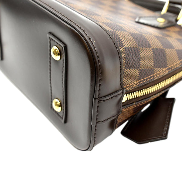 LOUIS VUITTON Alma BB Damier Ebene Satchel Crossbody Bag Brown