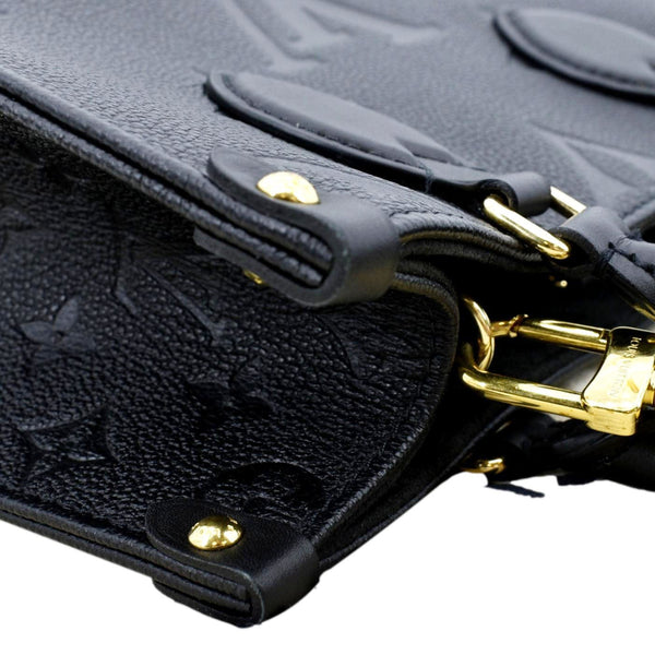 LOUIS VUITTON Onthego PM Monogram Empreinte Tote Shoulder Bag Black