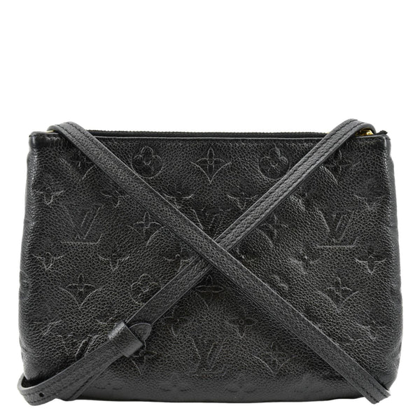 LOUIS VUITTON Twice Pochette Monogram Empreinte Crossbody Bag Black