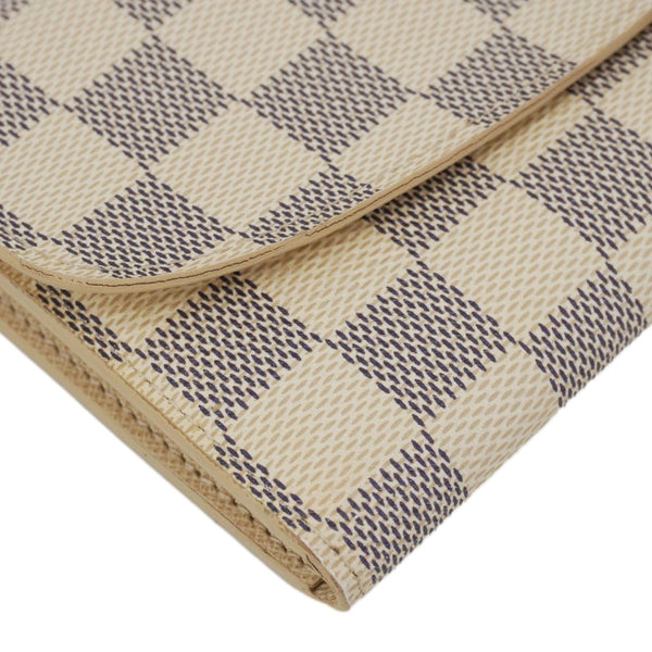 LOUIS VUITTON Emilie Damier Azur Wallet White