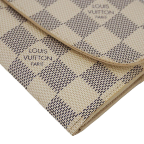 LOUIS VUITTON Emilie Damier Azur Wallet White