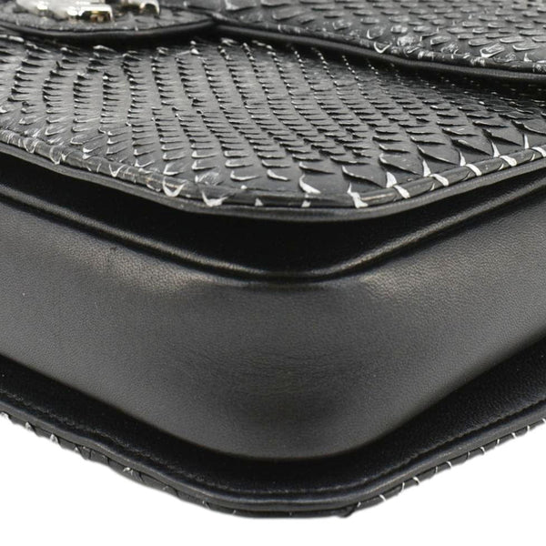 CHANEL Perfect Edge Large Flap Snakeskin Shoulder Bag Black