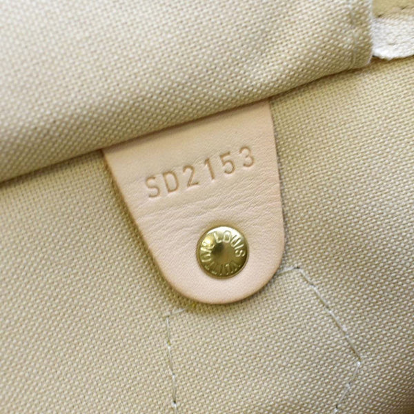 LOUIS VUITTON Speedy 35 Damier Azur Satchel Bag White