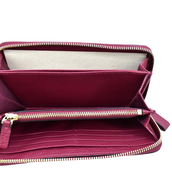 VALENTINO Rockstud Leather Zip Around Wallet Red