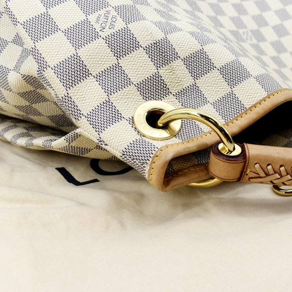 LOUIS VUITTON Artsy MM Damier Azur Hobo Bag White