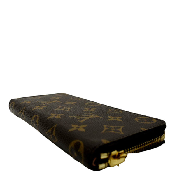 LOUIS VUITTON Clemence Monogram Canvas Zippy Wallet Brown