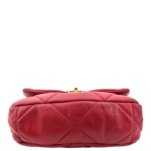 CHANEL 19 Medium Quilted Lambskin Leather Flap Shoulder Bag Red