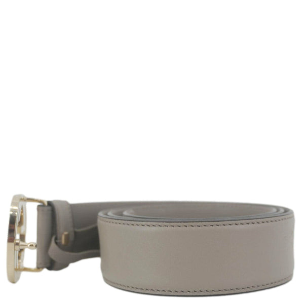 GUCCI Interlocking G Leather Belt Size 85.34 Gray 546386
