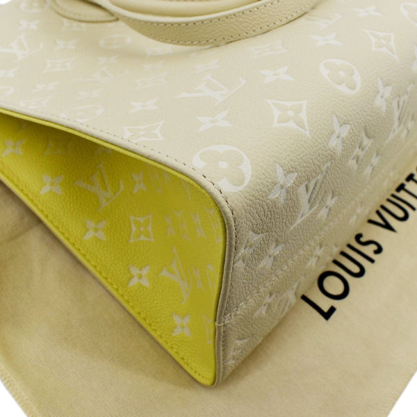 LOUIS VUITTON Onthego Spring City MM Monogram Empreinte Leather Shoulder Bag Cream