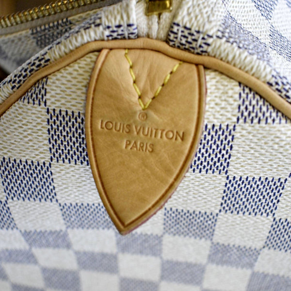 LOUIS VUITTON Speedy 35 Damier Azur Satchel Bag White