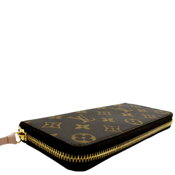 LOUIS VUITTON Clemence Monogram Canvas Zippy Wallet Brown