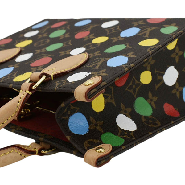 LOUIS VUITTON Onthego PM Yayoi Kusama Dots Monogram Canvas Shoulder Bag Multicolor