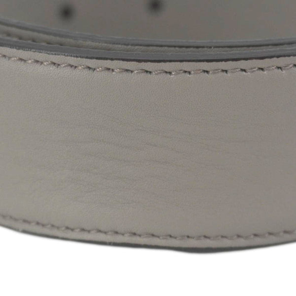 GUCCI Interlocking G Leather Belt Size 85.34 Gray 546386