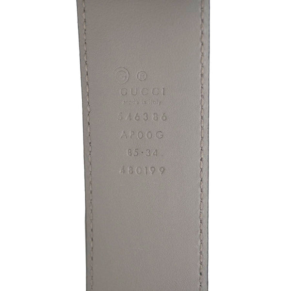 GUCCI Interlocking G Leather Belt Size 85.34 Gray 546386