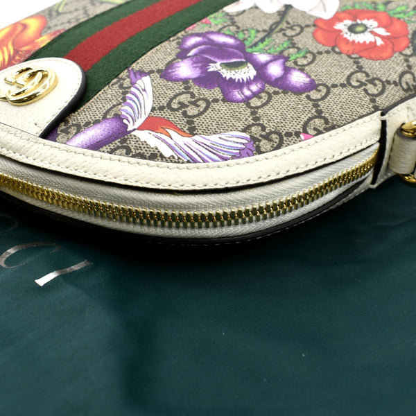 GUCCI Ophidia Flora Small Supreme Canvas Shoulder Bag Beige 499621