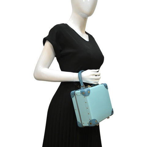 TIFFANY & CO Globe Trotter Leather Trunk Shoulder Bag Blue