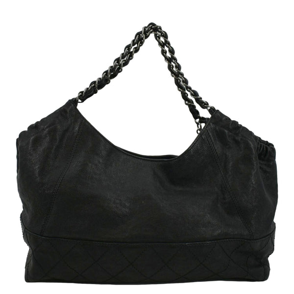 CHANEL Coco Cabas Leather Shoulder Tote Bag Black for Women