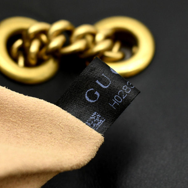 GUCCI GG Marmont Small Matelasse Leather Crossbody Bag Black 443497